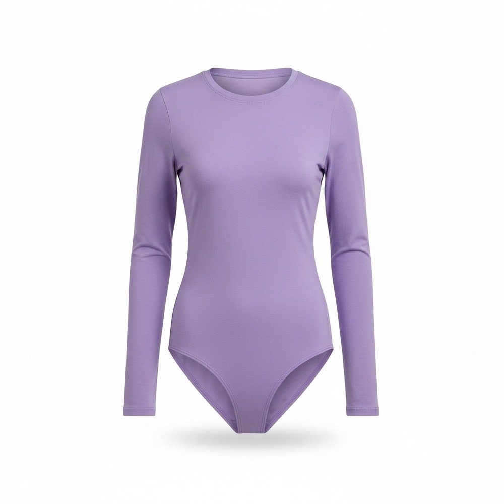 Bubble Baby Lavender Ribbed Bamboo Long Sleeve Bodysuit XXS/XS Purple